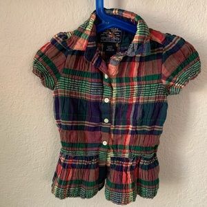 Plaid Button Down Girls Shirt